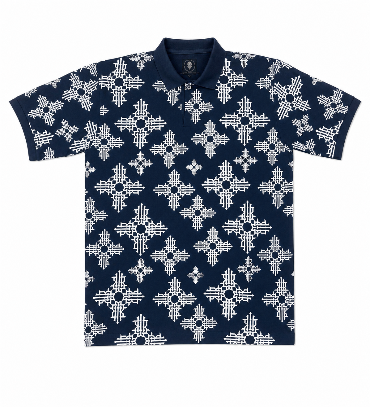 All-Over Monogram Navy Polo