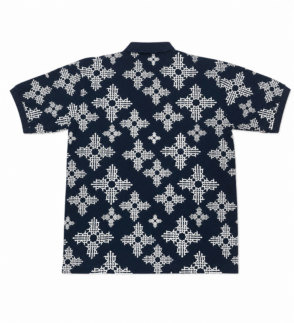 All-Over Monogram Navy Polo